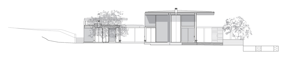 Montecito Residence - Barton Myers Associates east elevation