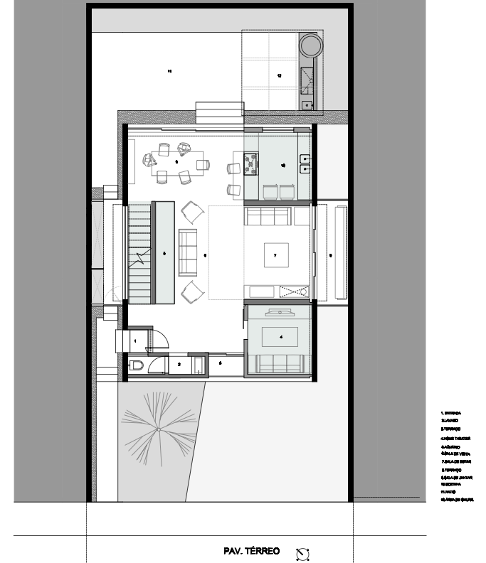 mirante do horto house / flavio castro floor plan