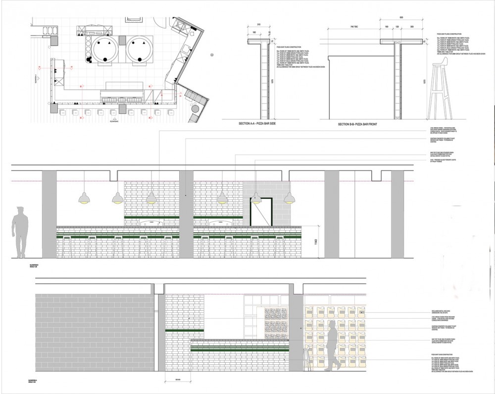 Pizza East / Michaelis Boyd elevation