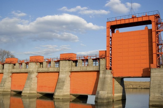 Colorful water gate