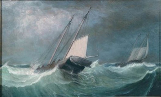 Fitz Henry Lane, "A Smart Blow (Rough Sea, Schooners)," 1856 via The New England Journal of Aesthetic Research Fitz Henry Lane, "A Smart Blow (Rough Sea, Schooners)," 1856 via The New England Journal of Aesthetic Research