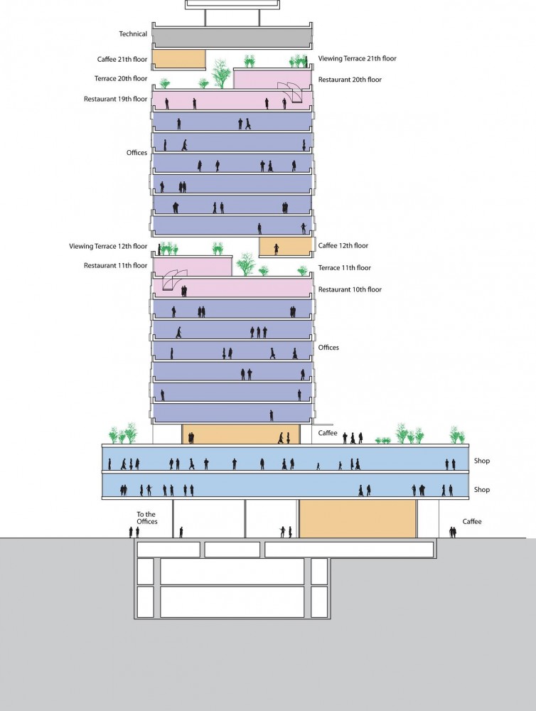 Piraeus Tower competition proposal / Arhiidea Architects