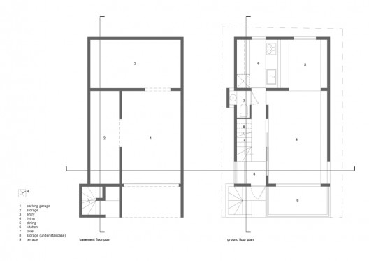 basement and ground floor plan