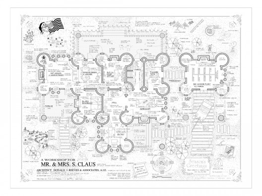 Architect Christmas Card: A Workshop for Mr. & Mrs. S. Claus