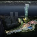 Chongqing Shopping Center birdview nightj Courtesy of Logon Architecture