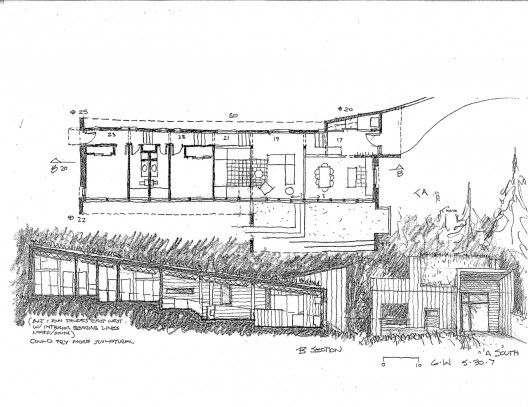 floor plan + section