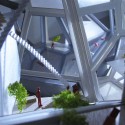 Vertical Village: A Sustainable Way of Village-Style Living Vertical Village: A Sustainable Way of Village-Style Living a guy looking at the swimming pool from his garden