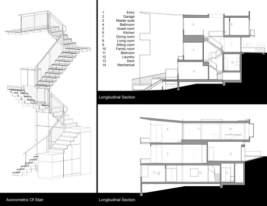 sections + axonometric of stair