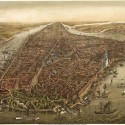 AD Classics: The Brooklyn Bridge / John Roebling AD Classics: The Brooklyn Bridge / John Roebling Bird's eye panorama of Manhattan & New York City in 1873. The Brooklyn Bridge is obviously inaccurate as the bridge wouldn't be completed for another 10 years.