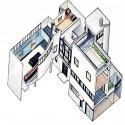 AD Classics: Villa Roche / Le Corbusier axonometric drawing - © Jaques
