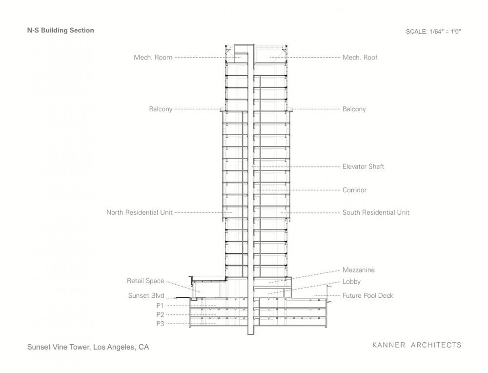 Sunset Vine Tower / Kanner Architects