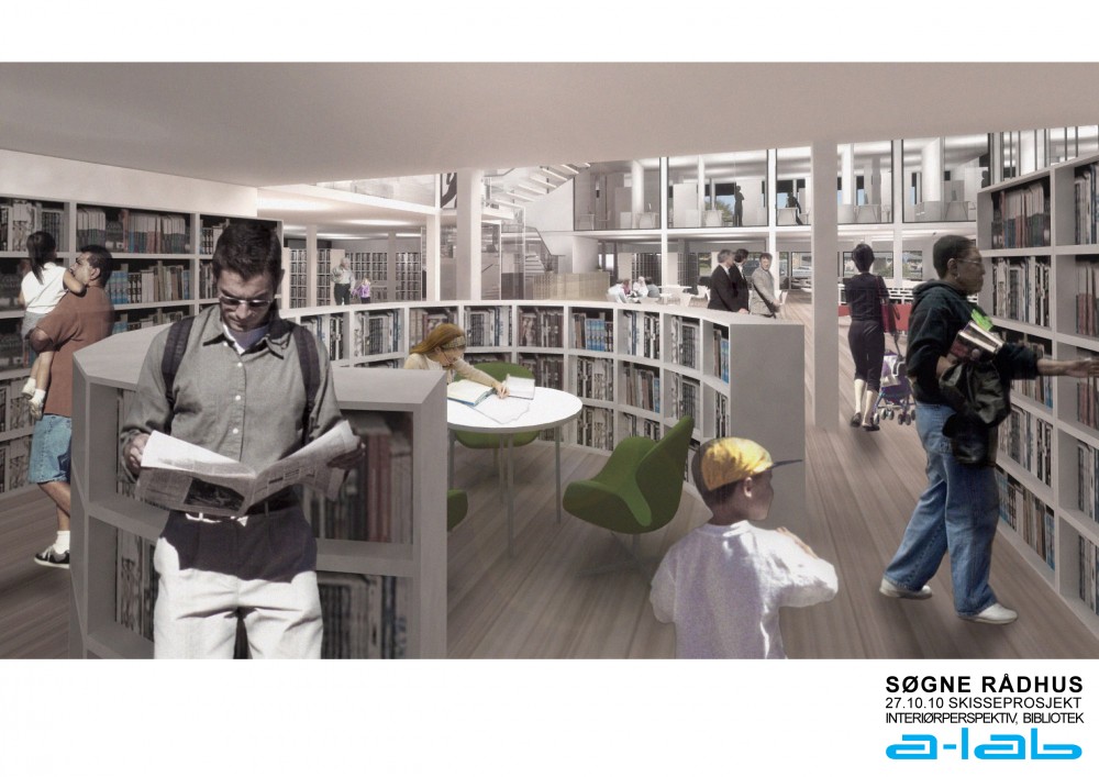 New Library and renovation of City Hall in Søgne / A-Lab