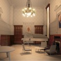 Rendering of Design for Colonel's Reception Room © Herzog and de Meuron.  Rendering for Colonel's Reception Room.