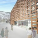 Aspen Art Museum 001 Glass Exterior Entrance © Shigeru Ban Architects