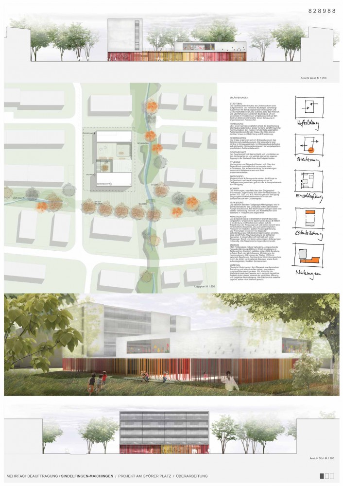 Kindergarten, Housing and Community Hall Complex / (se)arch Architekten
