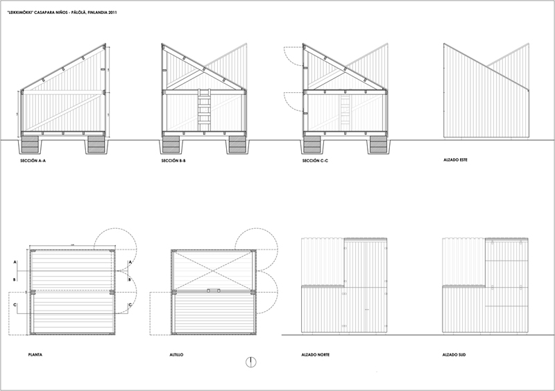 Playhouse (10) plans, sections, elevations