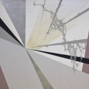 Julie Davidow's "archiTECTONIC" Paintings at Diana Lowenstein Gallery (10) Julie Davidow's "archiTECTONIC" Paintings at Diana Lowenstein Gallery (10) Diagram #29 (Denver Art Museum/ LIebskind/ Interior stairwell), 2011, gesso, acrylic,latex enamel, acrylic transference paint, and chrome on canvas, 64” x 64.” Photo Credit: Brian Burkhardt