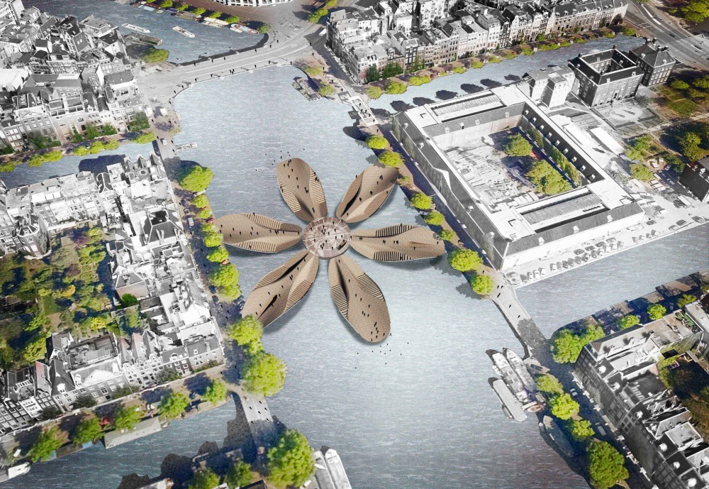 Amsterdam Iconic Pedestrian Bridge Proposal / Michael Labory & Bertrand Schippan