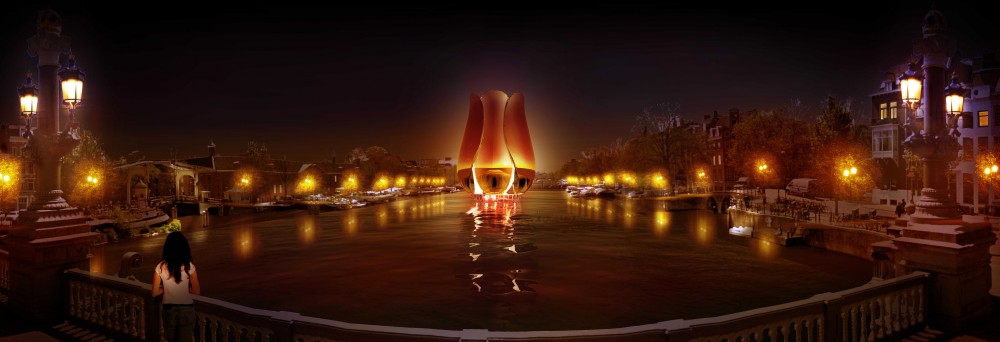 Amsterdam Iconic Pedestrian Bridge Proposal / Michael Labory & Bertrand Schippan