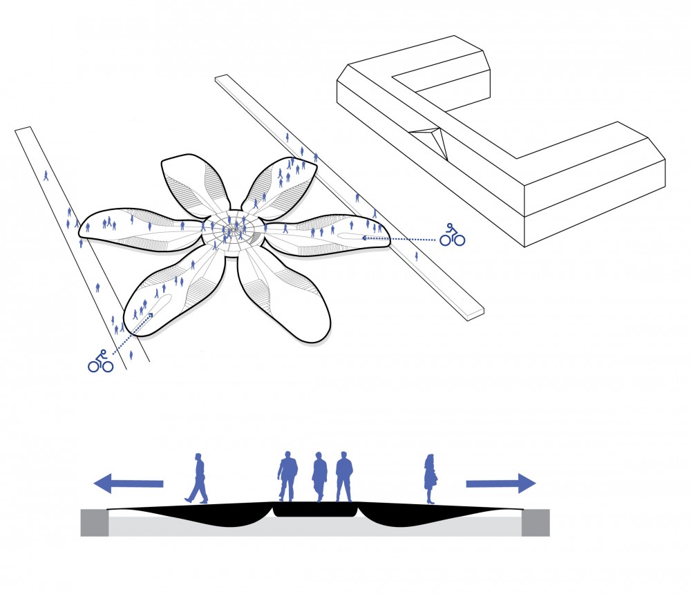 Amsterdam Iconic Pedestrian Bridge Proposal / Michael Labory & Bertrand Schippan