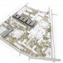 New Buildings of the “Klinikum 2015” Plan for Karlsruhe Medical Centre (1) bird's eye view / Courtesy of gmp Architekten
