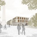 New Buildings of the “Klinikum 2015” Plan for Karlsruhe Medical Centre (2) entrance perspective house I / Courtesy of gmp Architekten
