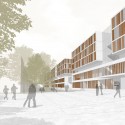 New Buildings of the “Klinikum 2015” Plan for Karlsruhe Medical Centre (3) entrance perspective house M / Courtesy of gmp Architekten