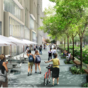 Illustrative Rendering of the Greene Street Walk, Part of the NYU 2031 Expansion Plan. © NYU