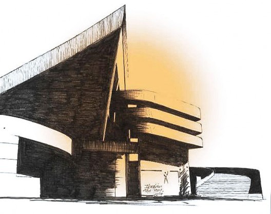 By Le Corbusier - Gymnasium in Baghdad (Iraq) (1)