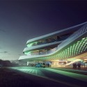 Green Climate Fund Headquarters (2) Green Climate Fund Headquarters (2) main entrance - © MIR