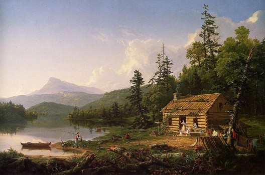 Thomas Cole (1801-1848), Home in the Woods, 1847, oil on canvas, via Wikipedia.