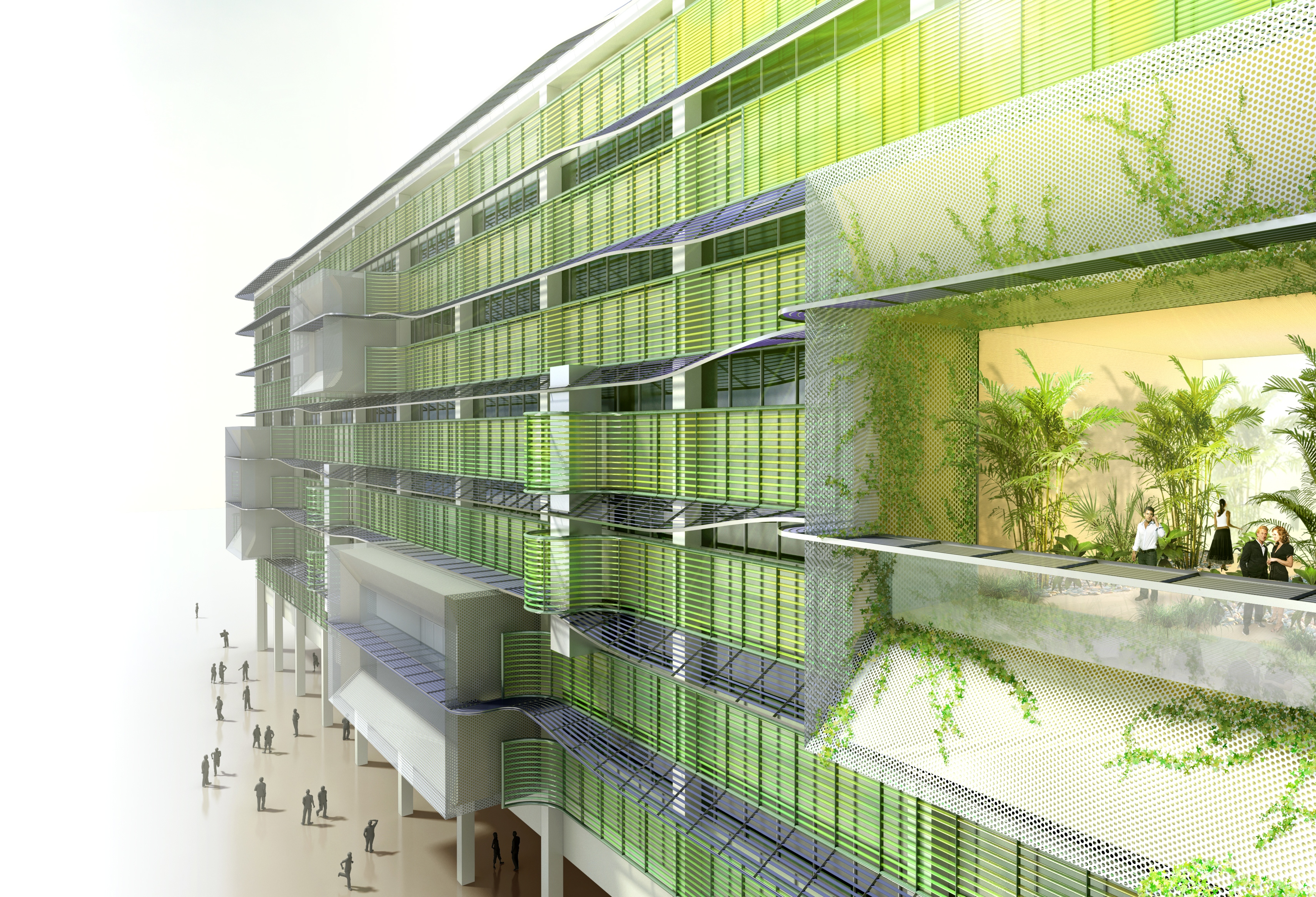 Process-Zero, a Net-Zero Retrofit of a Government Building in Los Angeles, originally built in 1965. Courtesy of HOK and Vanderweil