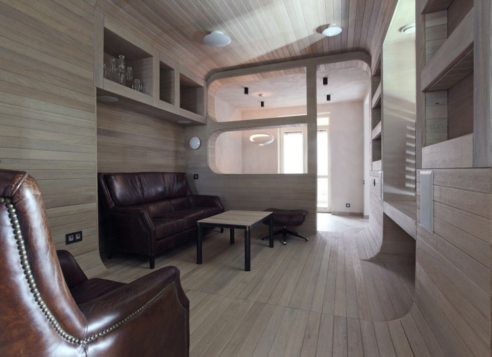 Smolenka “Oak Tube’’ Apartment / Peter Kostelov