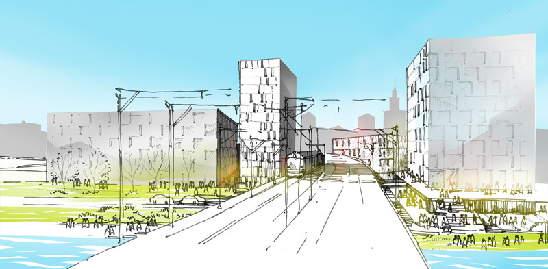 “Reunite the River with Our City” / 4am Architekci