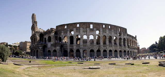 The leaning Colosseum of Rome