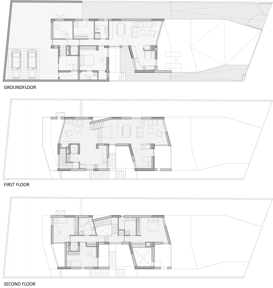 Cascading U Two-Family Residence / AREA