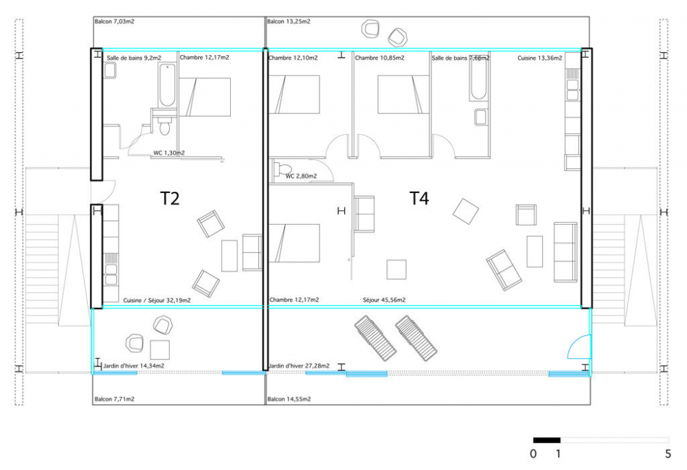 23 Semi-collective Housing Units / Lacaton & Vassal