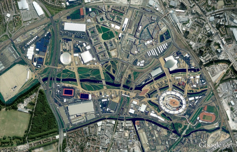 Olympic Park and Village in Google Earth and Maps