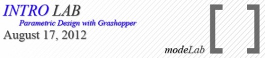 modeLab Intro Lab: Parametric Design with Grasshopper Workshop