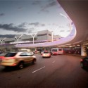 AECOM to give LAX a facelift (2) AECOM to give LAX a facelift (2) TBIT Arrival Loop at Dusk - Courtesy of AECOM