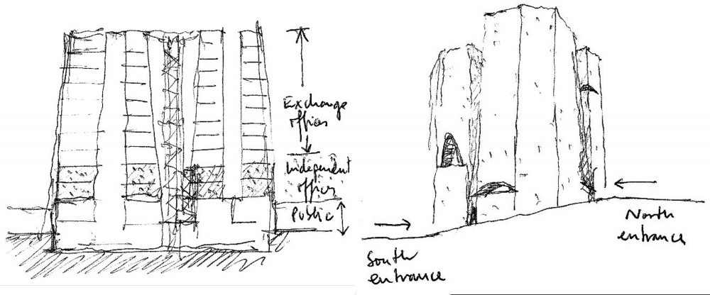 Tehran Stock Exchange Competition, 1st Prize: Alejandro Aravena Architects & VAV Studio