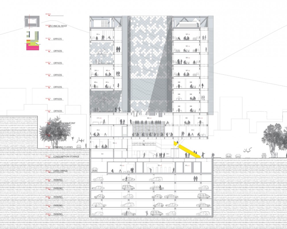 Tehran Stock Exchange Competition, 3rd / Nasrine Seraji + ASAA + Mehdi Bakhshizadeh + Tadbir Omran lranian