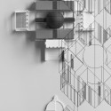 Palladio Virtuel Exhibition (1) Palladio Virtuel Exhibition (1) Villa Rotonda Model overlaid with axonometric / Peter Eisenman and Matt Roman