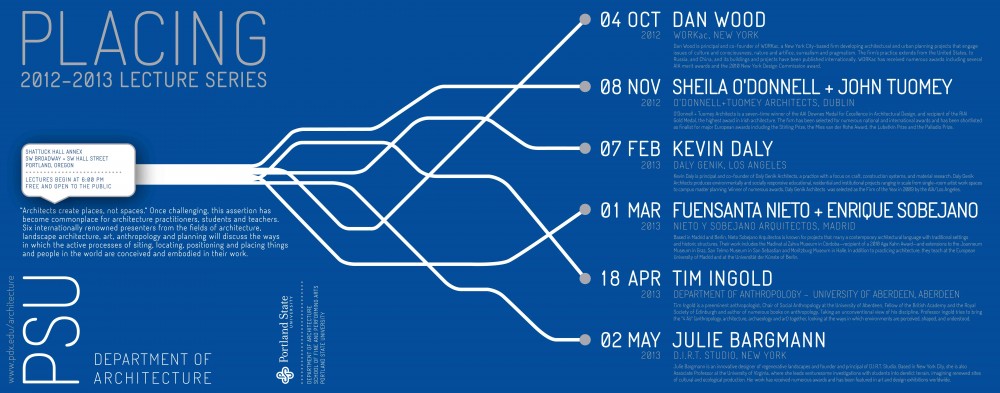 ‘Placing’: Portland State Department of Architecture Lecture Series 2012-2013