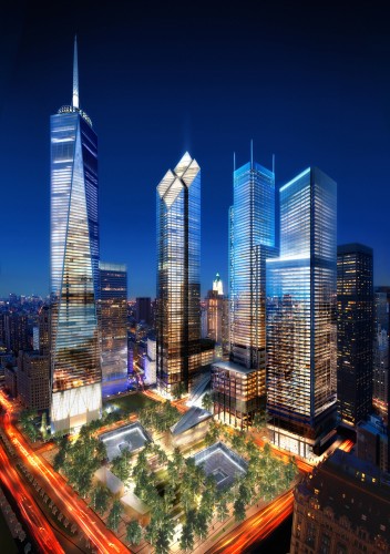 WTC Site Night, Silverstein Properties, New York, USA