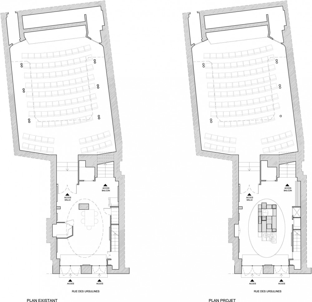 Refurbishment of the First Cinema for Art House Film: Studio des Ursulines / h2o Architectes