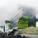 Keelung Harbor Service Building / Neil M. Denari Architects (2) Keelung Harbor Service Building / Neil M. Denari Architects (2) View of Entrance to public plaza and Office Complex - Courtesy of Neil M. Denari Architects