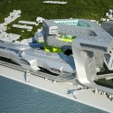 Aerial view from the Northeast - Courtesy of Neil M. Denari Architects