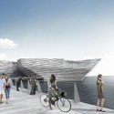 V&A at Dundee / Kengo Kuma & Associates (2) V&A at Dundee / Kengo Kuma & Associates (2) Riverside promenade view from wast © Kengo Kuma & Associates