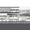 OMA wins competition for new engineering school in France (5) OMA wins competition for new engineering school in France (5) Section showing the integration of the central block overlooking the LabCity - Image courtesy of OMA